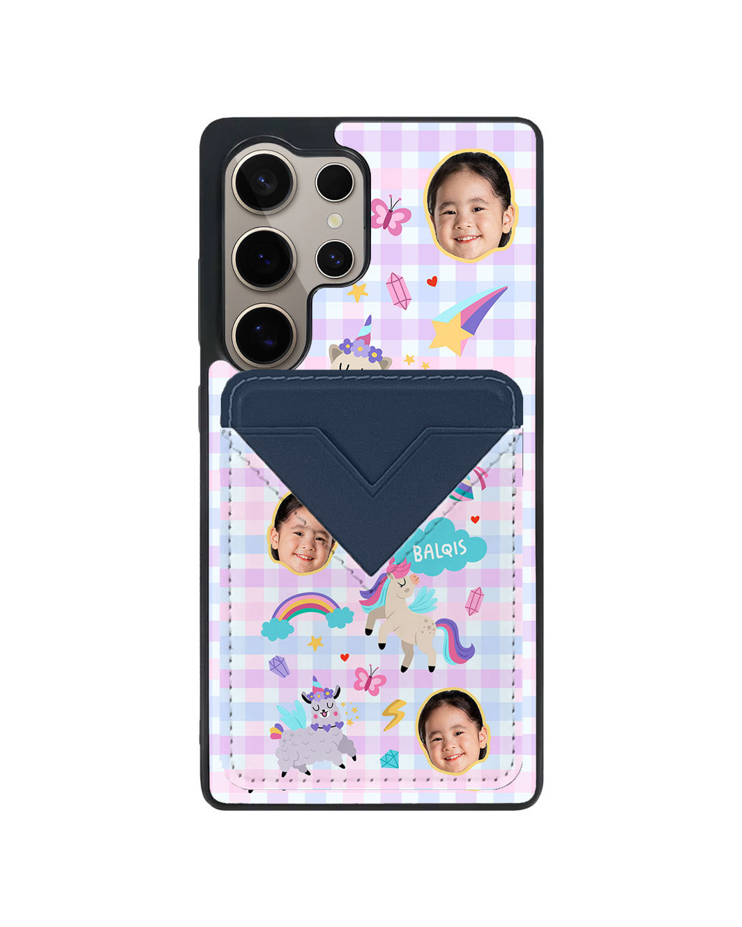 Android Avant Wallet Case - Face Grid Unicorn