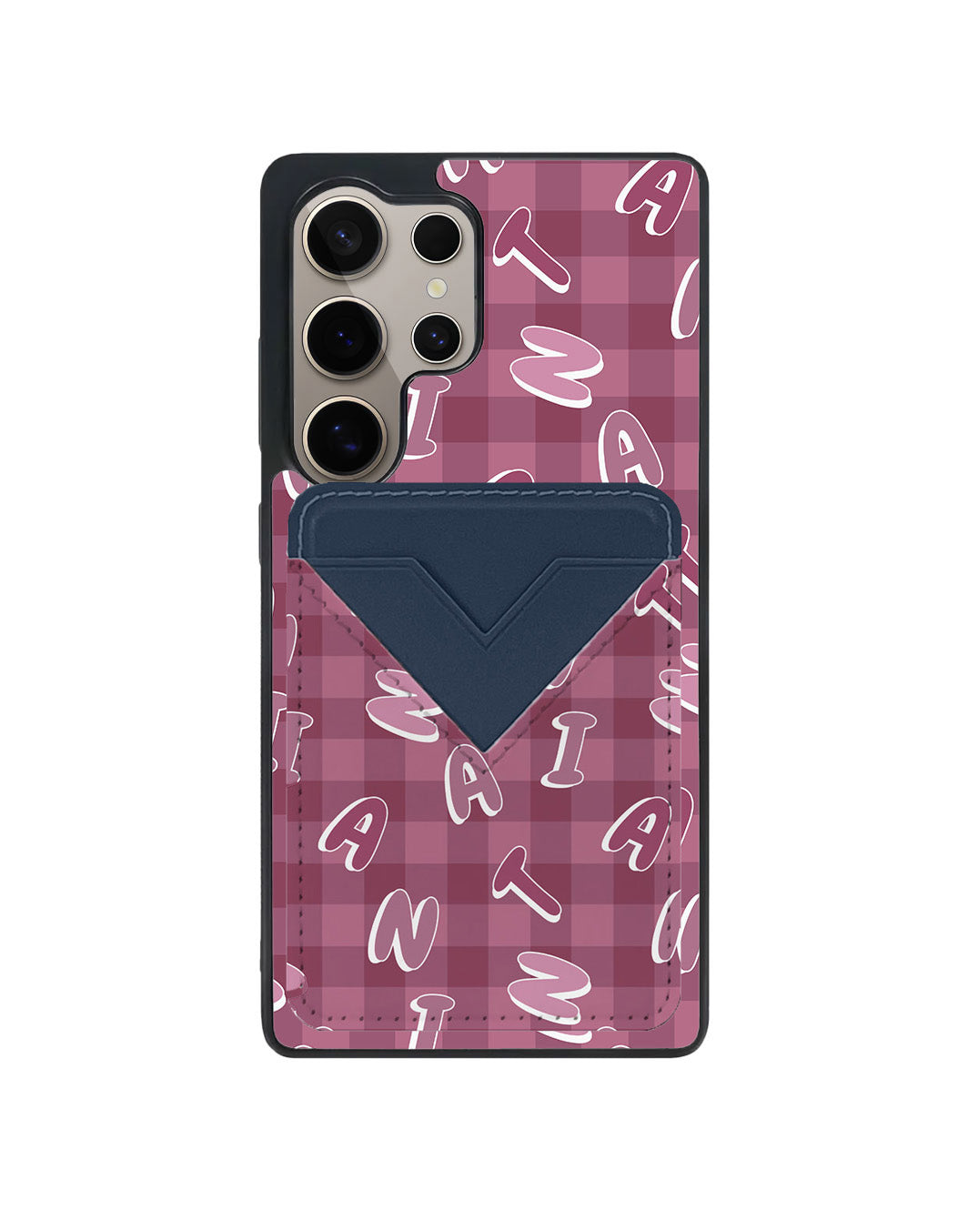 Android Avant Wallet Case - Custom Monogram 3.0 Checkered 2.0