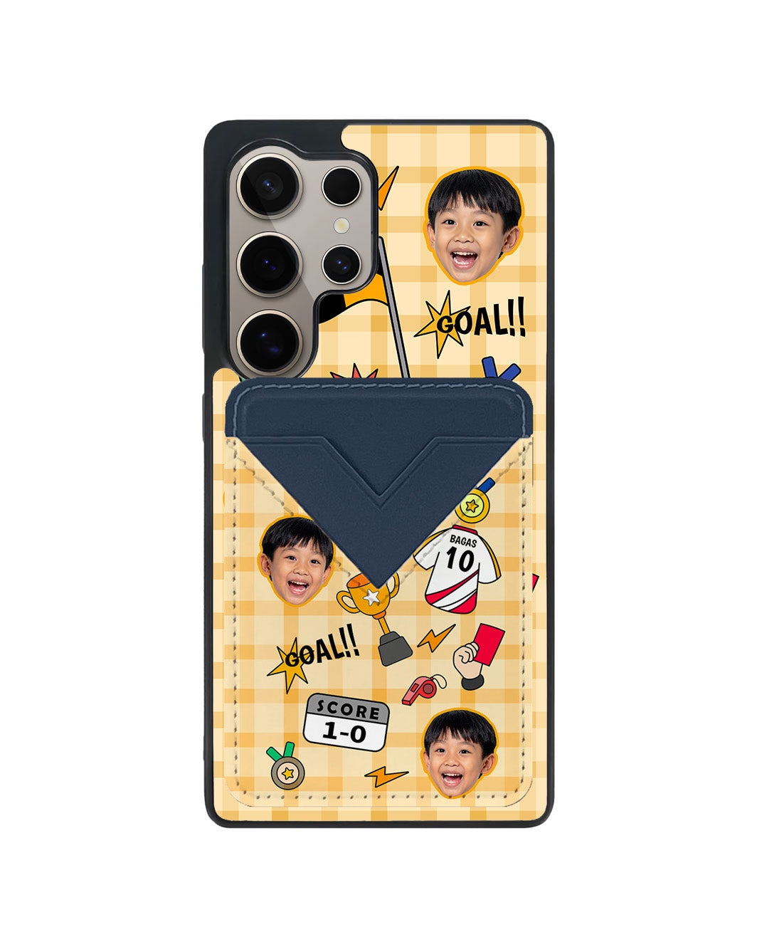 Android Avant Wallet Case - Face Grid Soccer