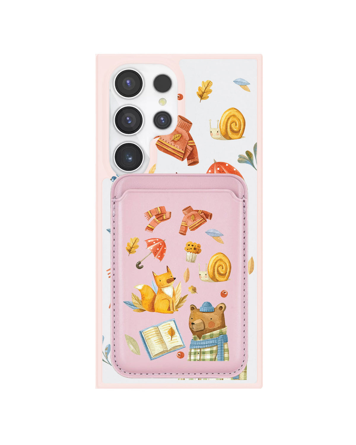 Android Magnetic Wallet Case - Bear & Fox