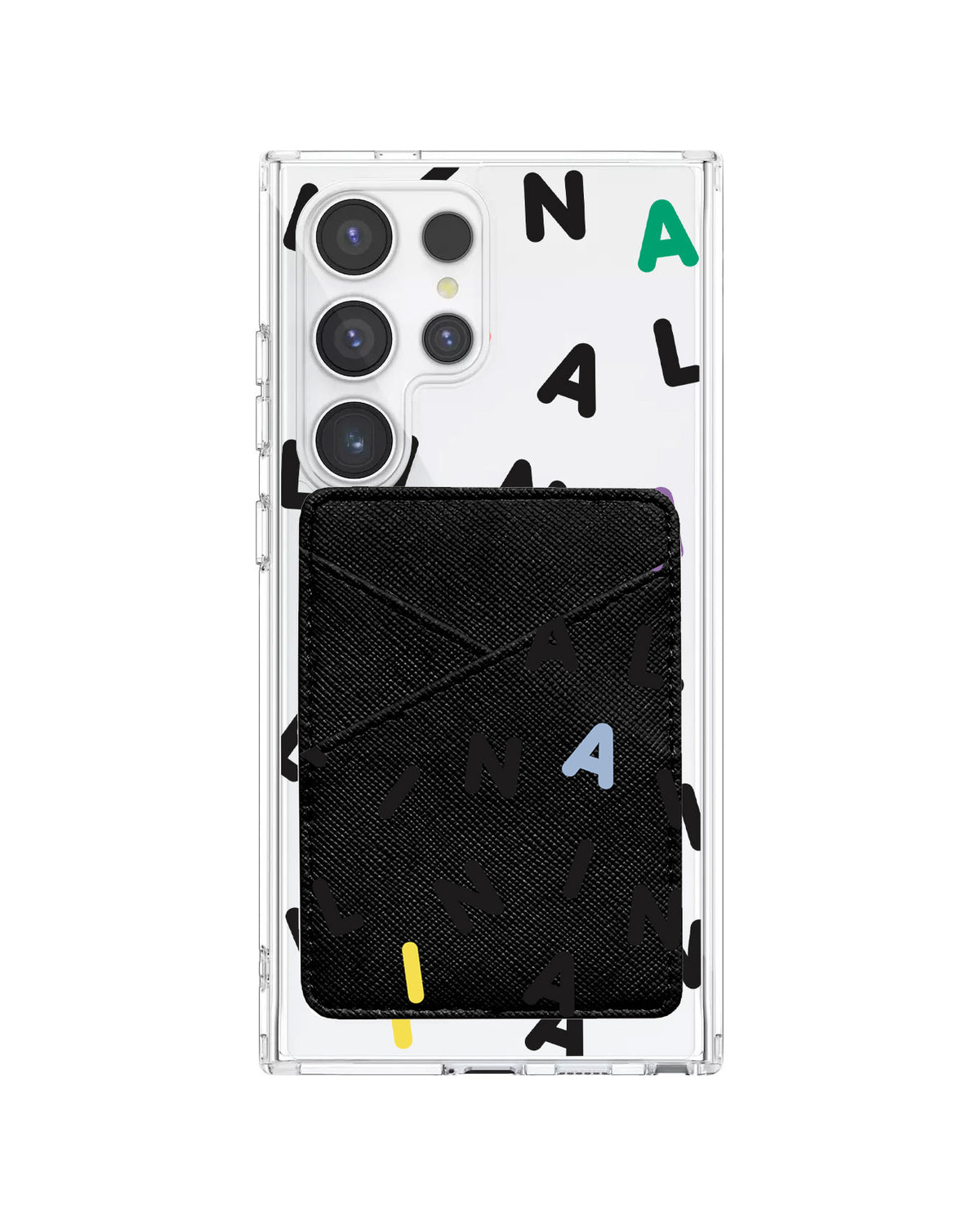 Android Phone Wallet Case - Monogram 2.0 Black