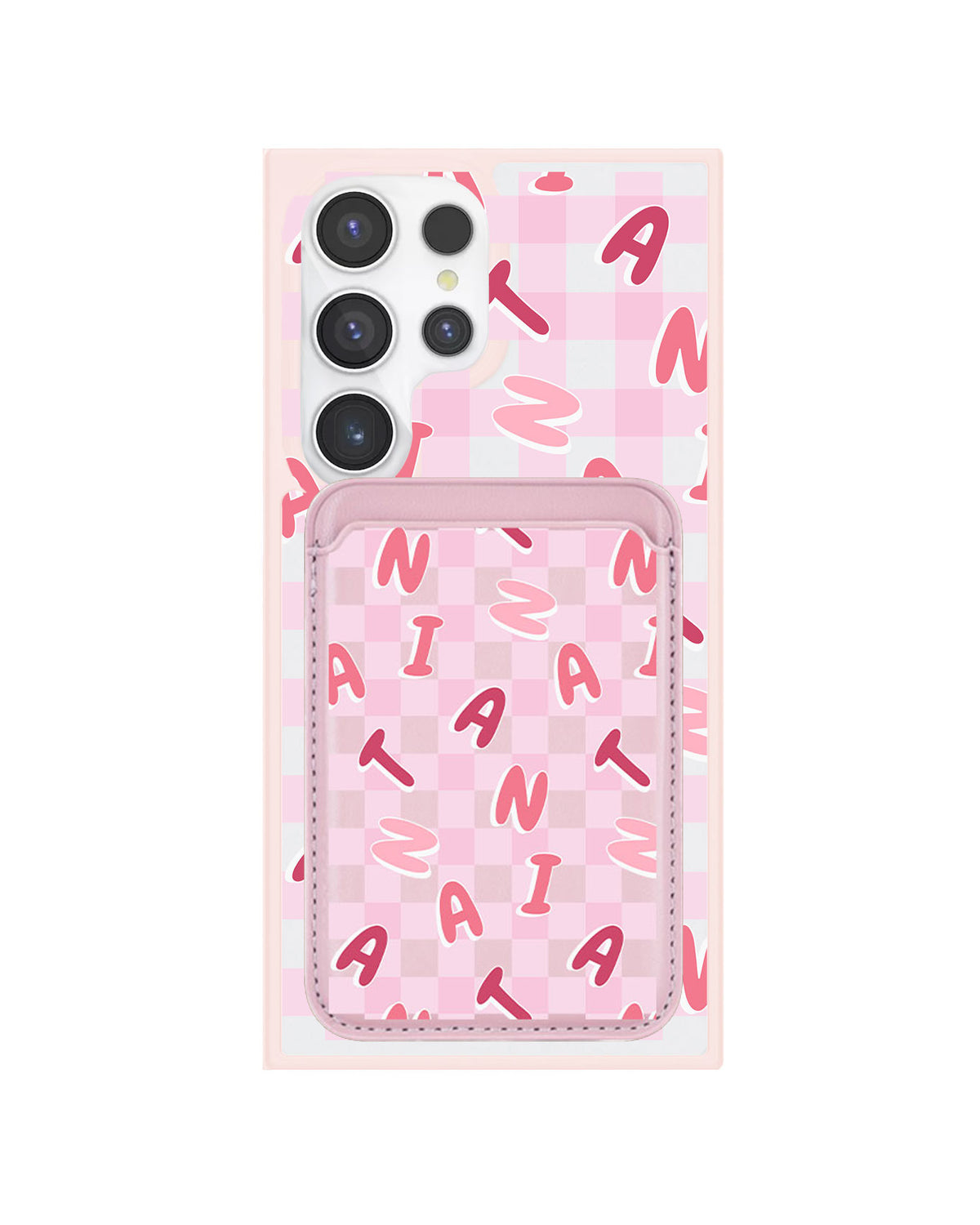 Android Magnetic Wallet Case - Checkered Monogram 1.0