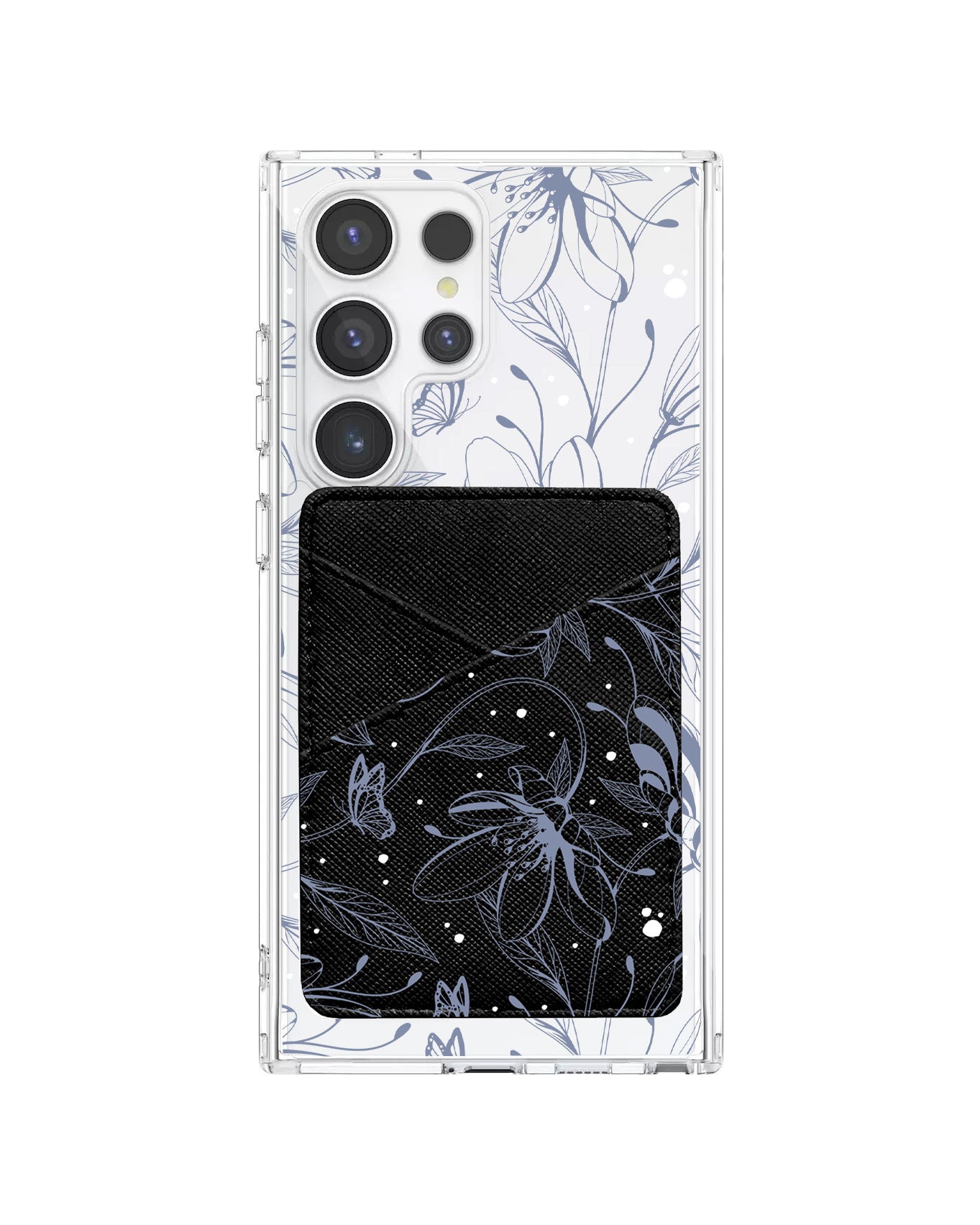 Android Phone Wallet Case - Sketchy Flower & Butterfly 2.0