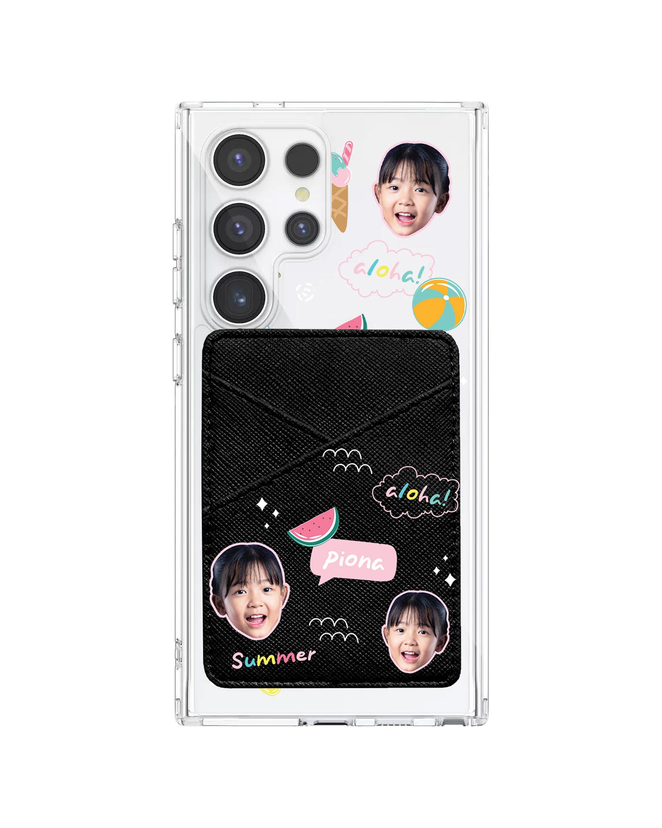 Android Phone Wallet Case - Face Grid Summer