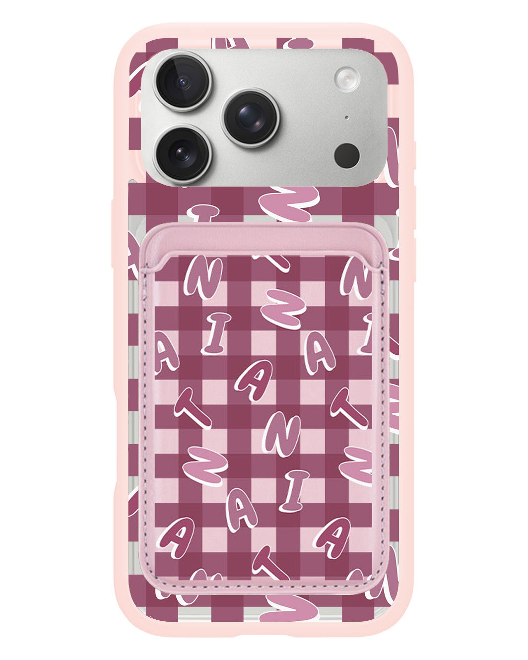 iPhone Magnetic Wallet Case - Checkered Monogram 2.0