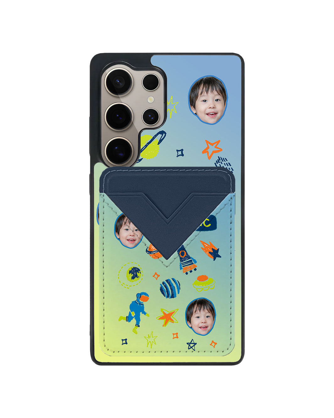 Android Avant Wallet Case - Face Grid Galaxy