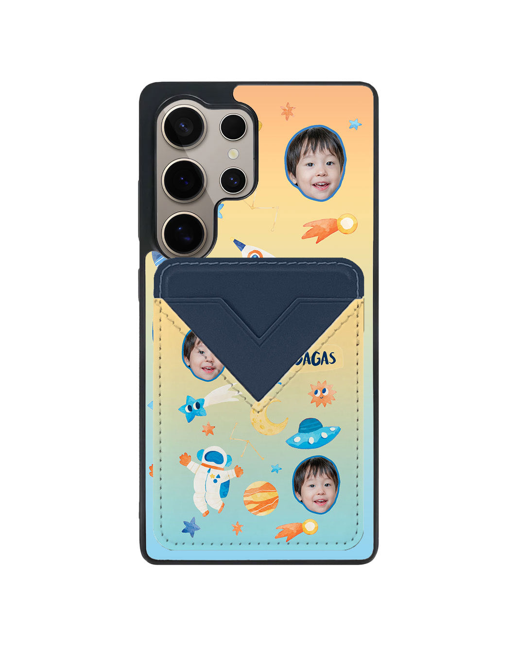 Android Avant Wallet Case - Face Grid Astronauts