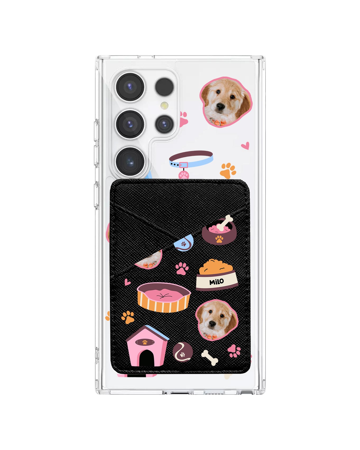 Android Phone Wallet Case - Pet Grid Puppy Cozy Day
