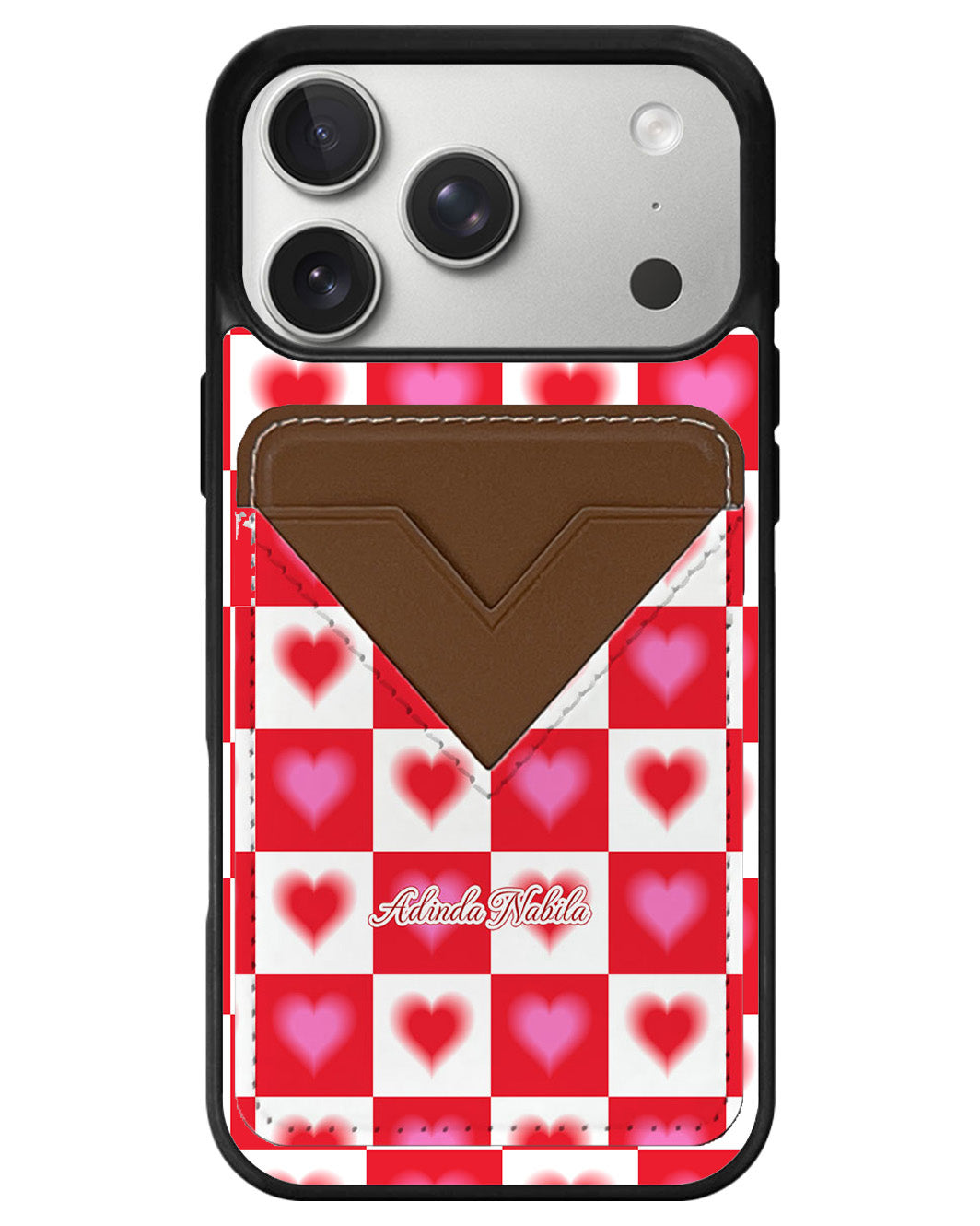 iPhone Avant Wallet Case - Love Checkered