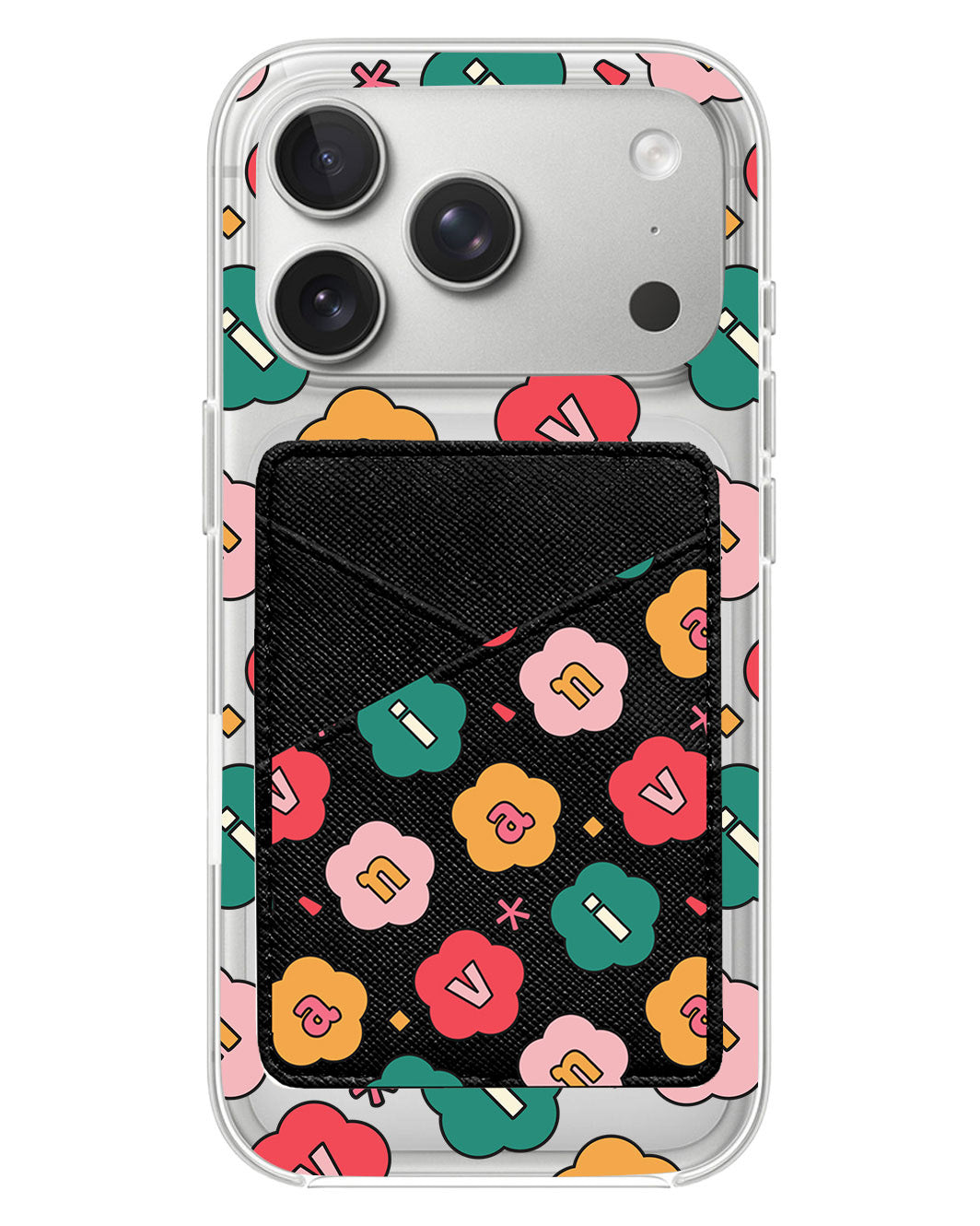 iPhone Phone Wallet Case - Flower Petals Monogram 3.0