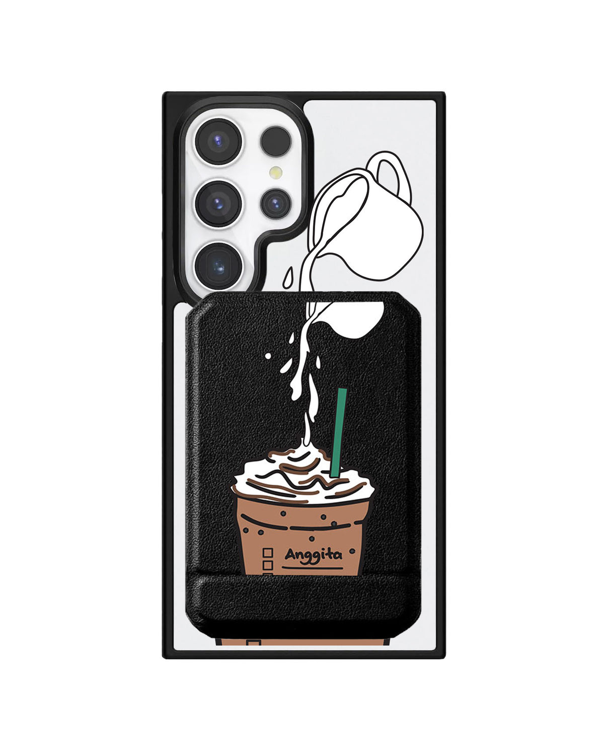 Android Magnetic Multifold Wallet - Coffee Frappe