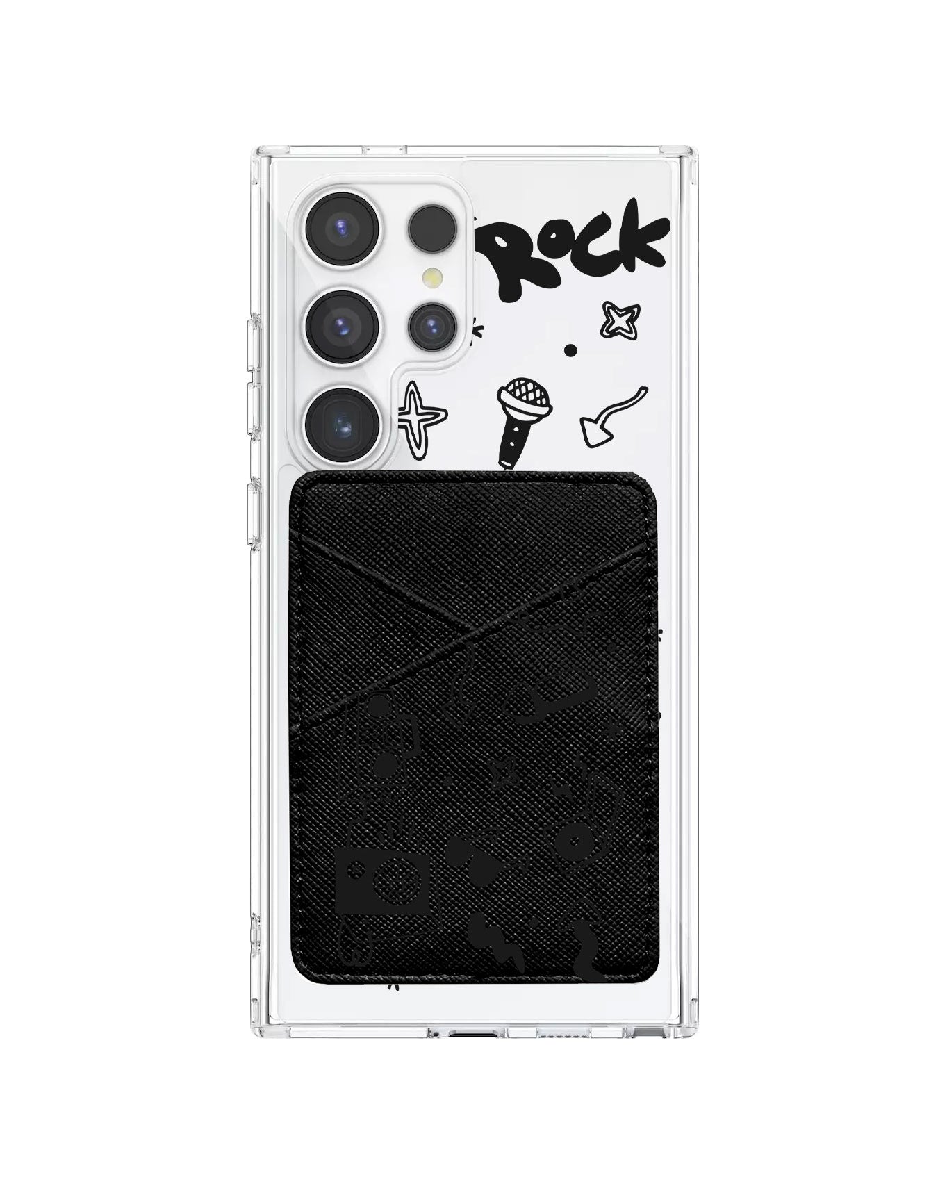 Android Phone Wallet Case - Rock N Roll Black