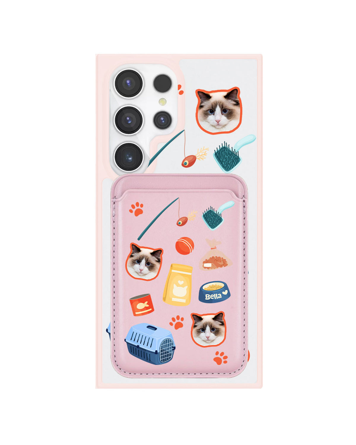 Android Magnetic Wallet Case - Pet Grid Kitty Adventures
