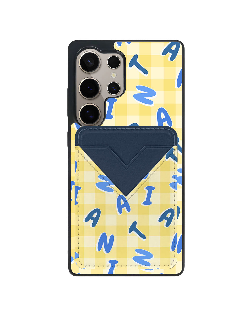 Android Avant Wallet Case - Custom Monogram 3.0 Checkered 3.0