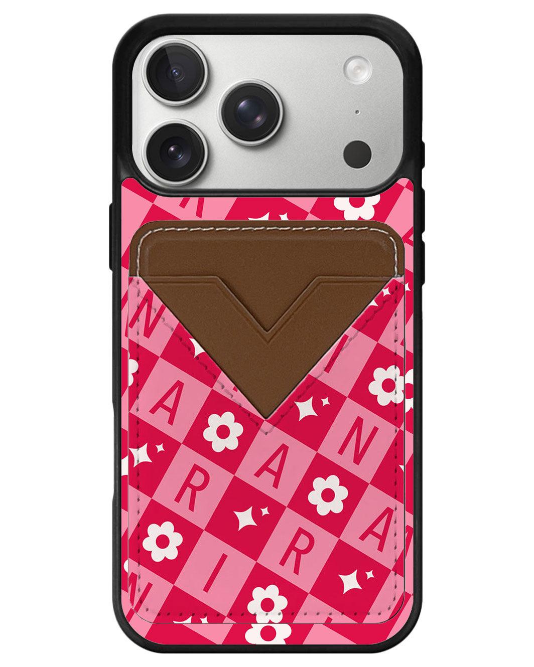 iPhone Avant Wallet Case - Flower Grid Monogram 1.0
