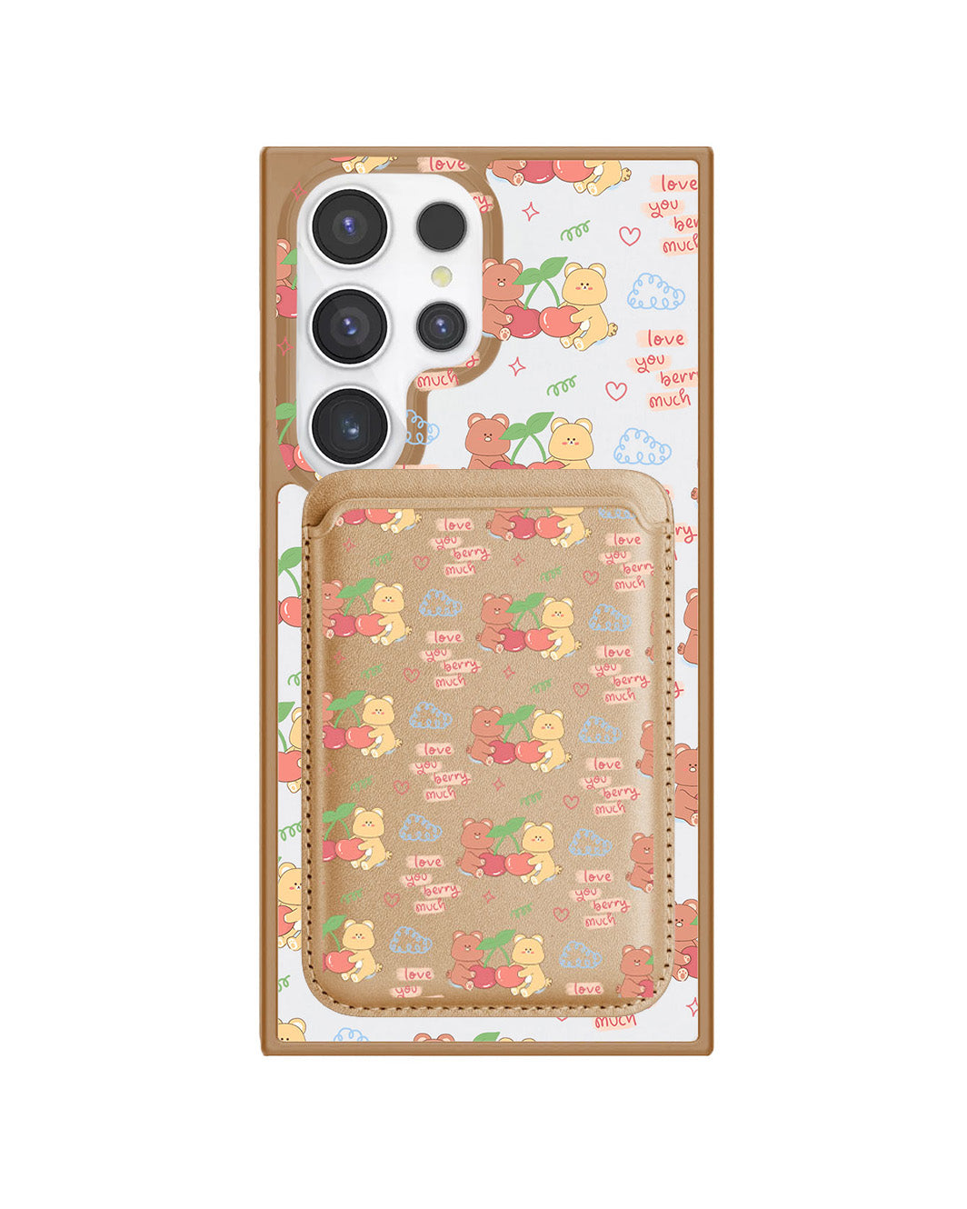 Android Magnetic Wallet Case - Cherry Bear
