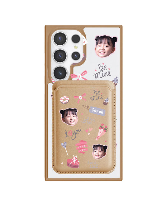 Android Magnetic Wallet Case - Face Grid Lovely