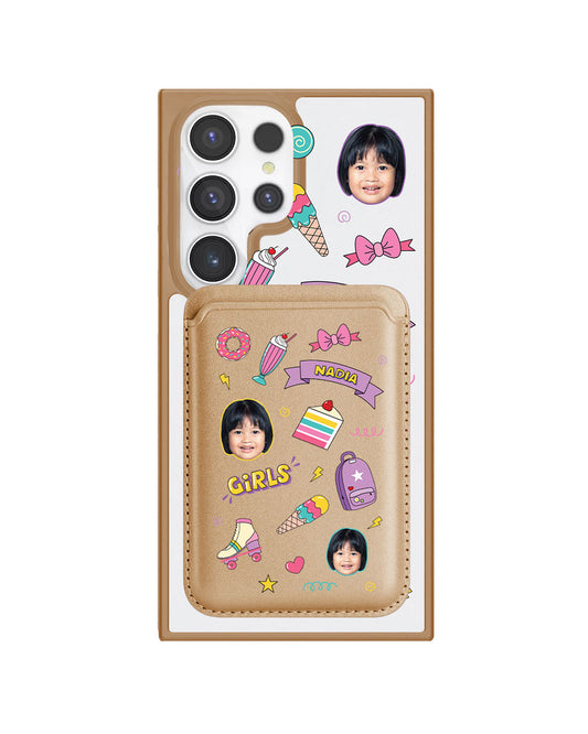 Android Magnetic Wallet Case - Face Grid Comic
