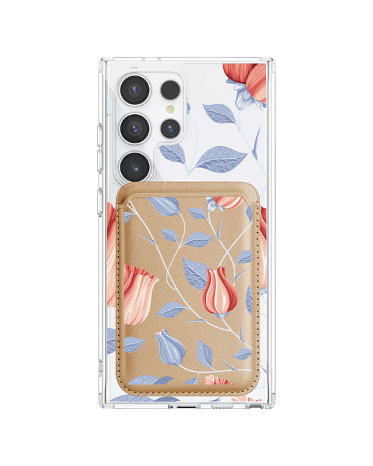 Android Magnetic Wallet Case - Red Tulip