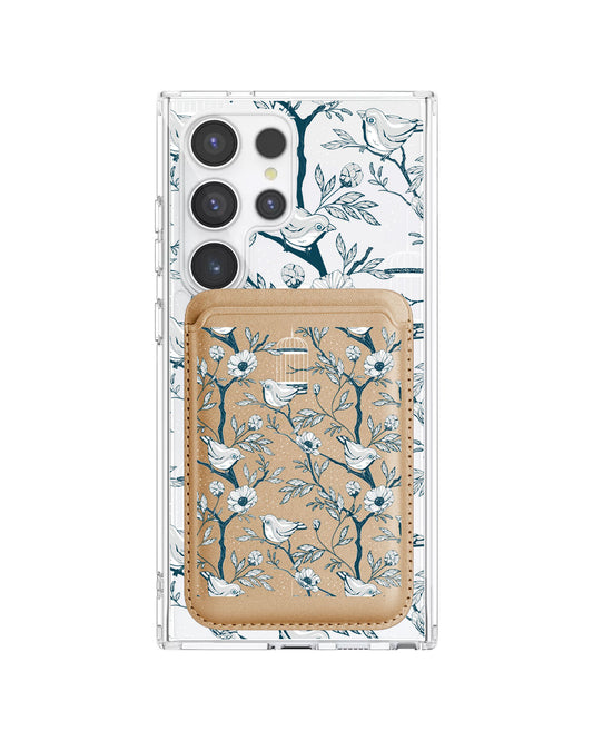 Android Magnetic Wallet Case - Lovebird Monochrome