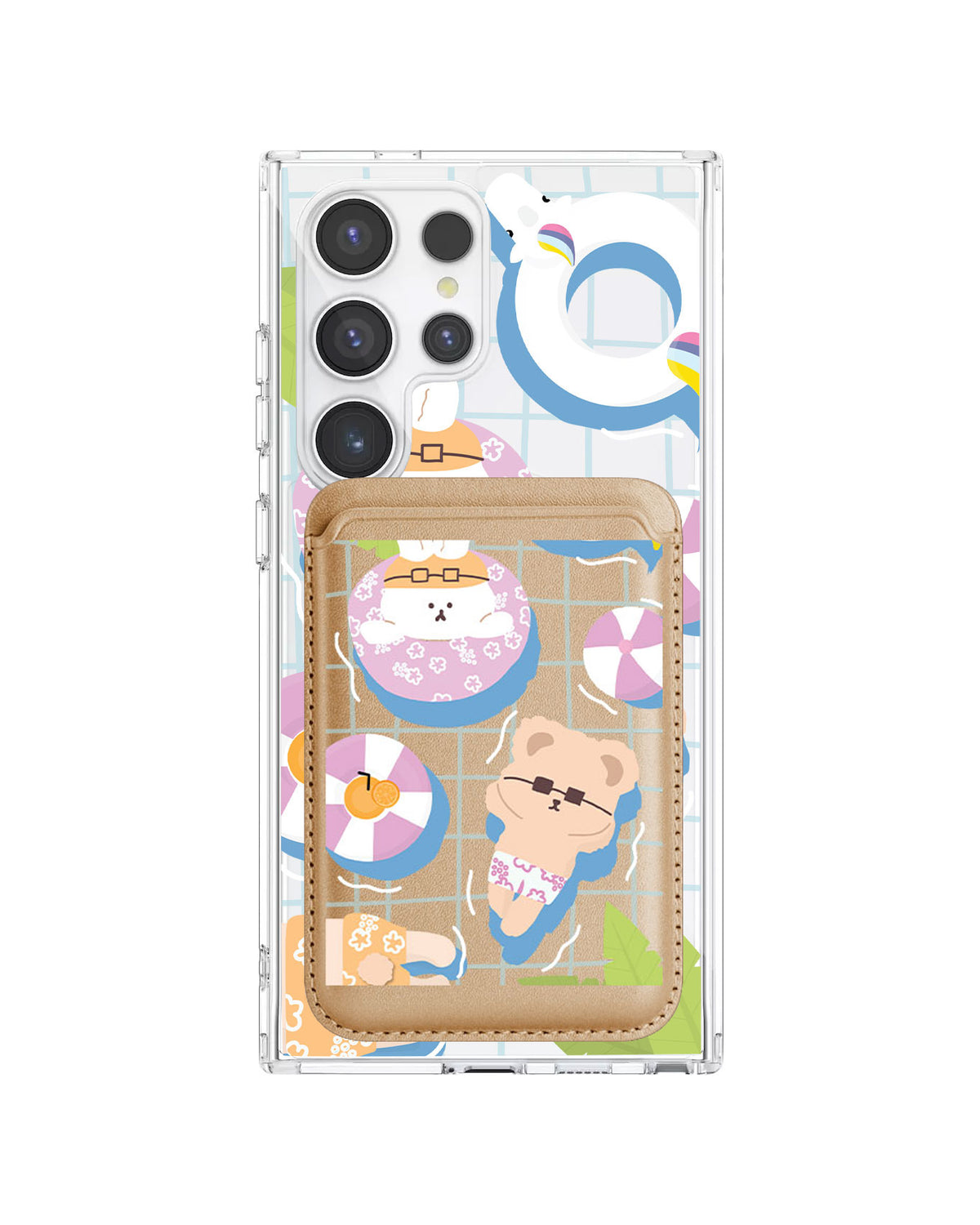 Android Magnetic Wallet Case - Pool Party Pink