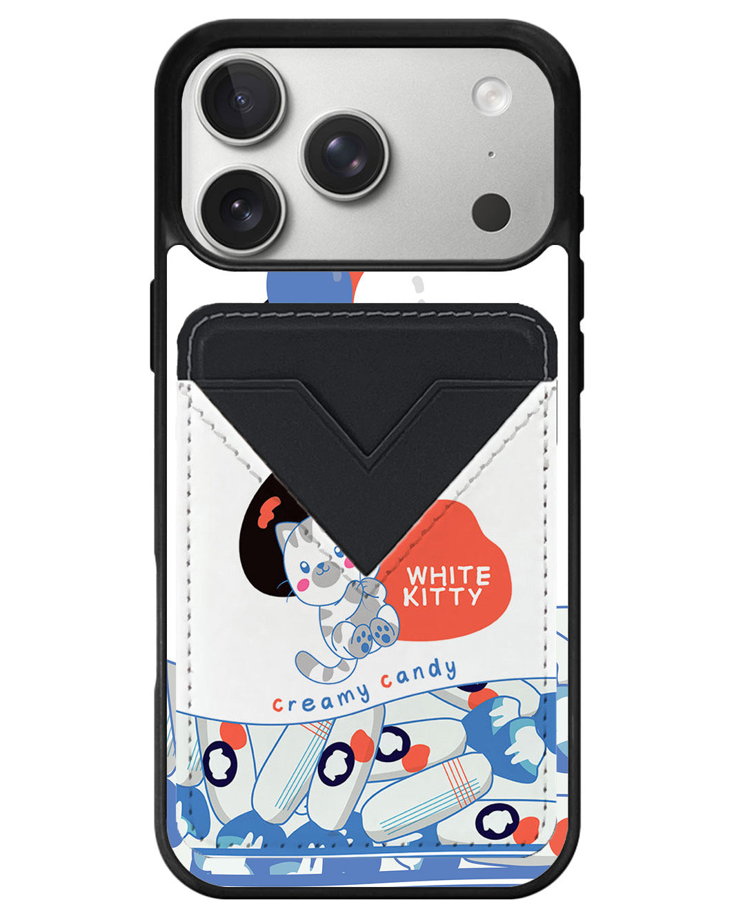 iPhone Avant Wallet Case - White Kitty