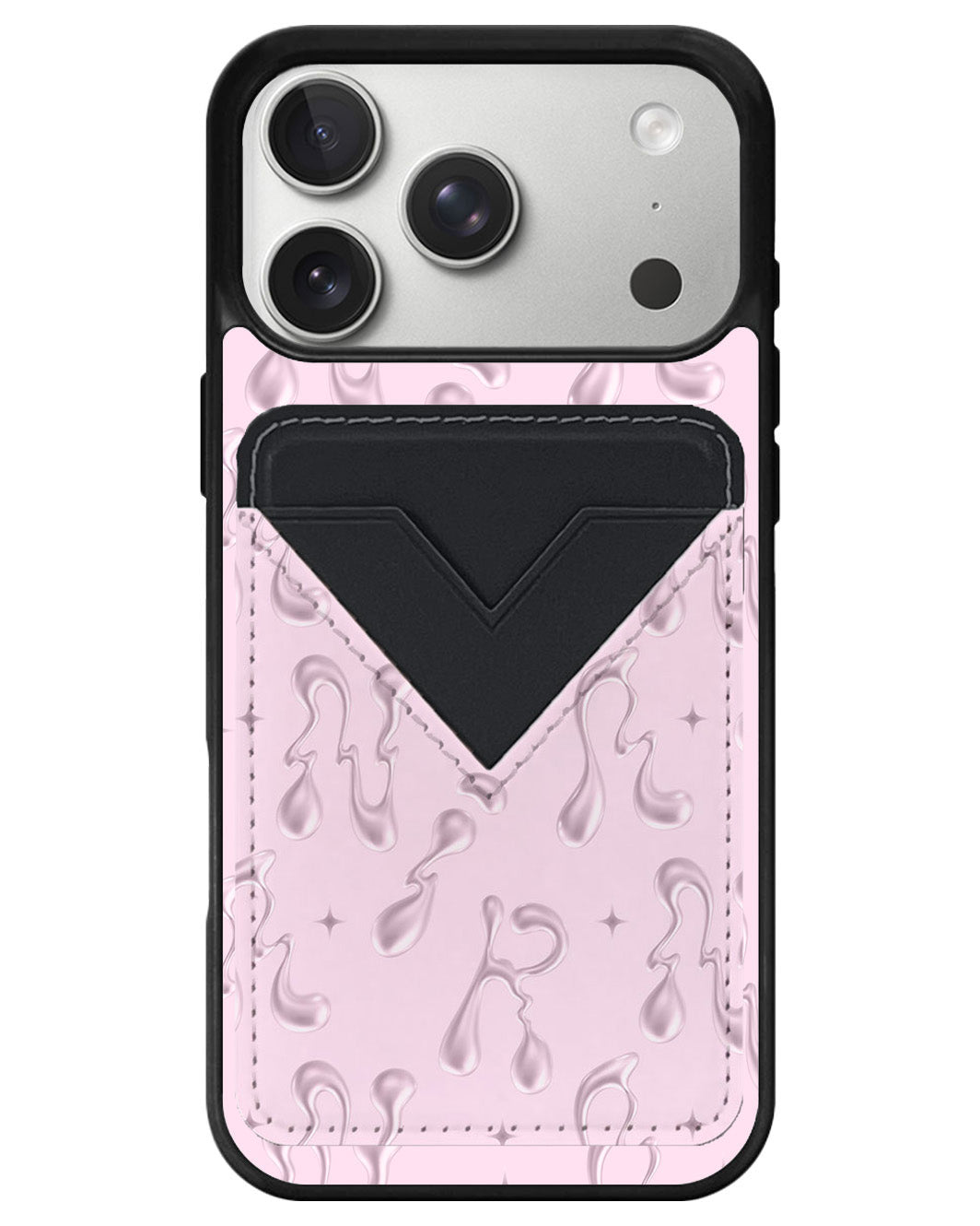 iPhone Avant Wallet Case - Pink Chrome Monogram 2.0