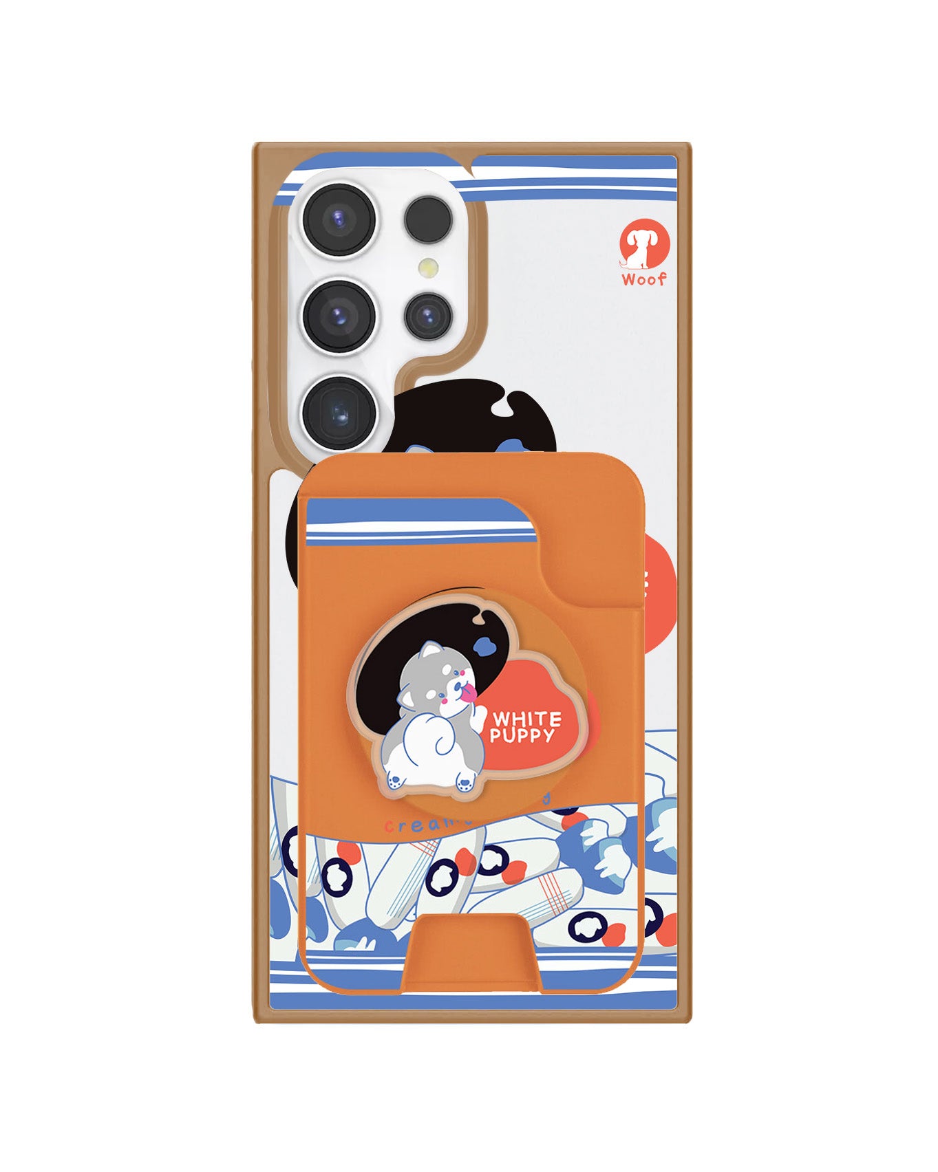 Android Magpop Wallet - White Puppy