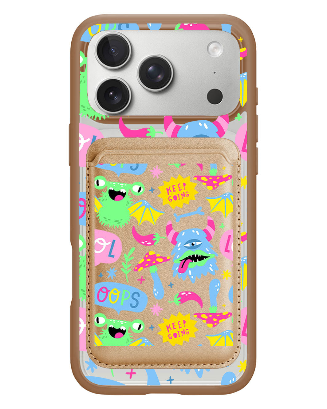 iPhone Magnetic Wallet Case - Monster Say Keep Going