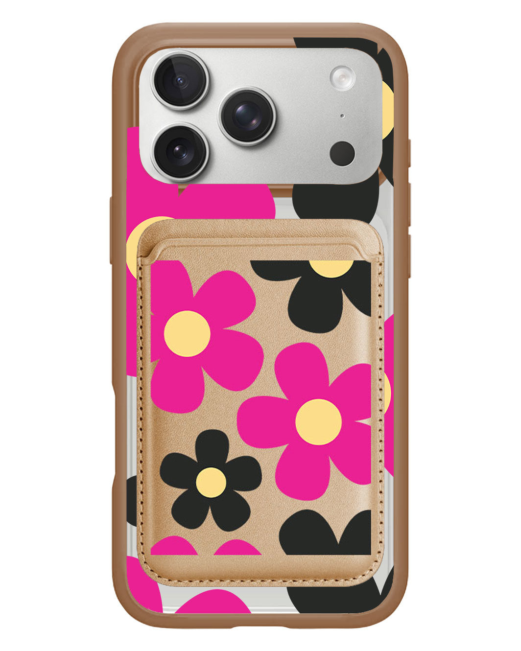 iPhone Magnetic Wallet Case - Daisy Hot Pink