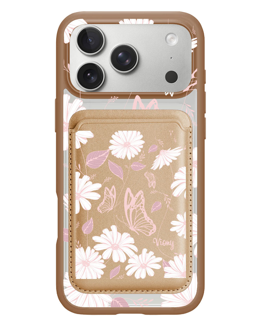 iPhone Magnetic Wallet Case - Butterfly & Daisy