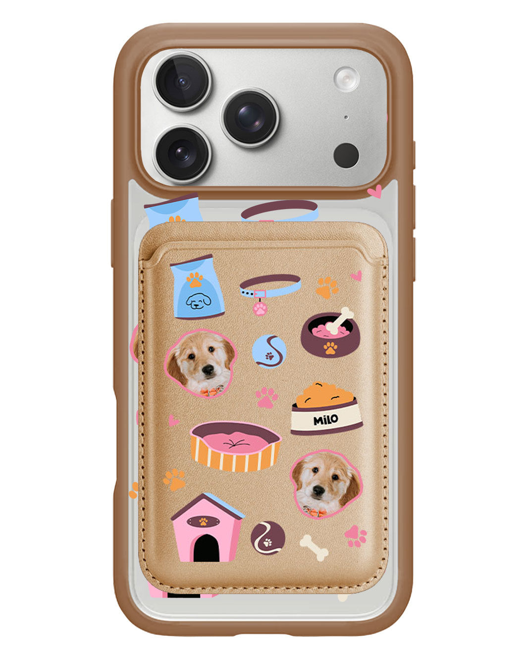 iPhone Magnetic Wallet Case - Pet Grid Puppy Cozy Day