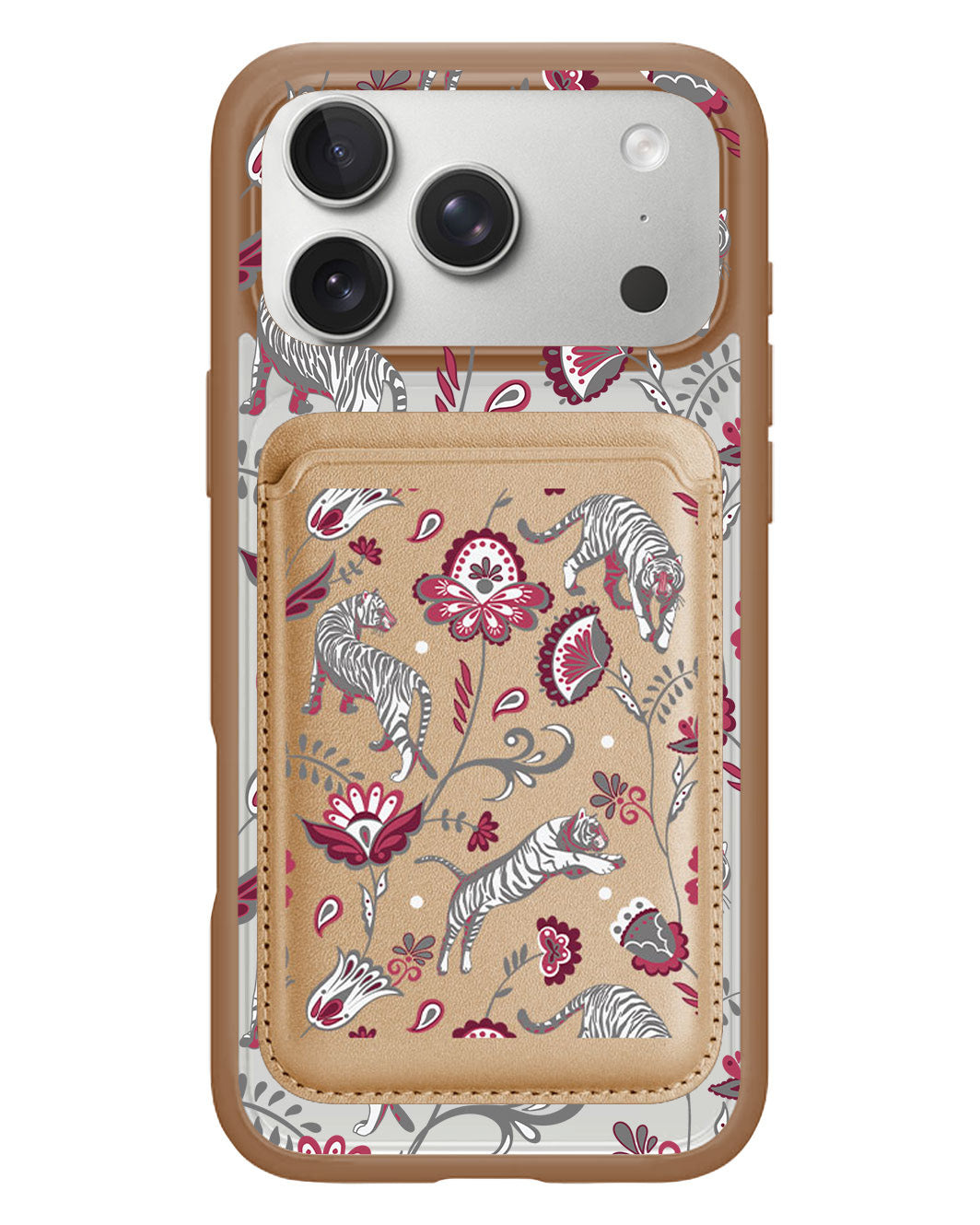 iPhone Magnetic Wallet Case - Tiger & Floral 6.0