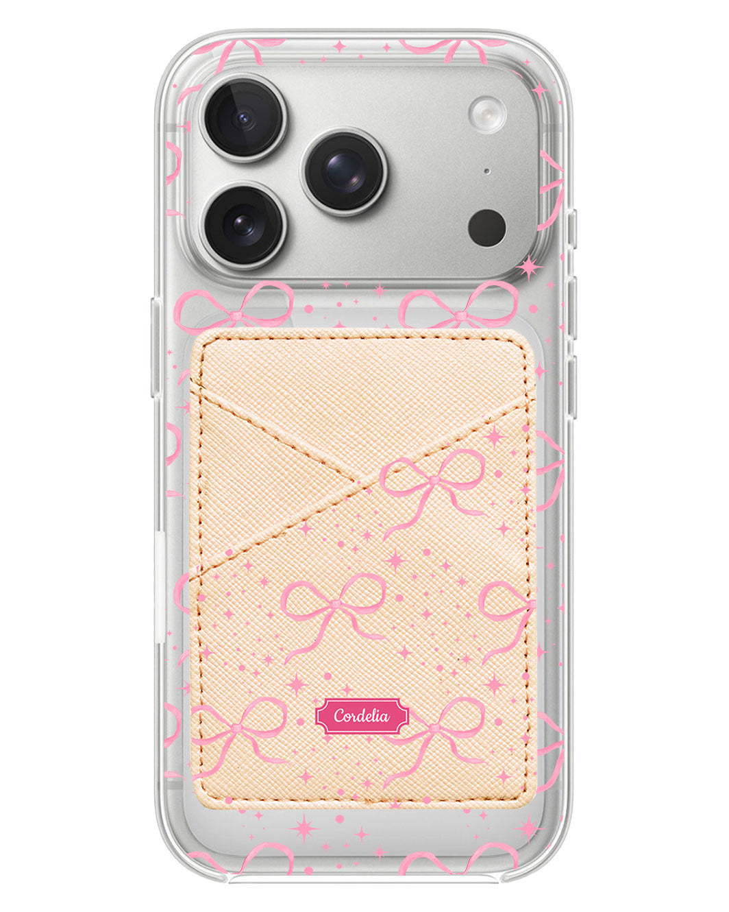 iPhone Phone Wallet Case - Coquette Glittery Bow