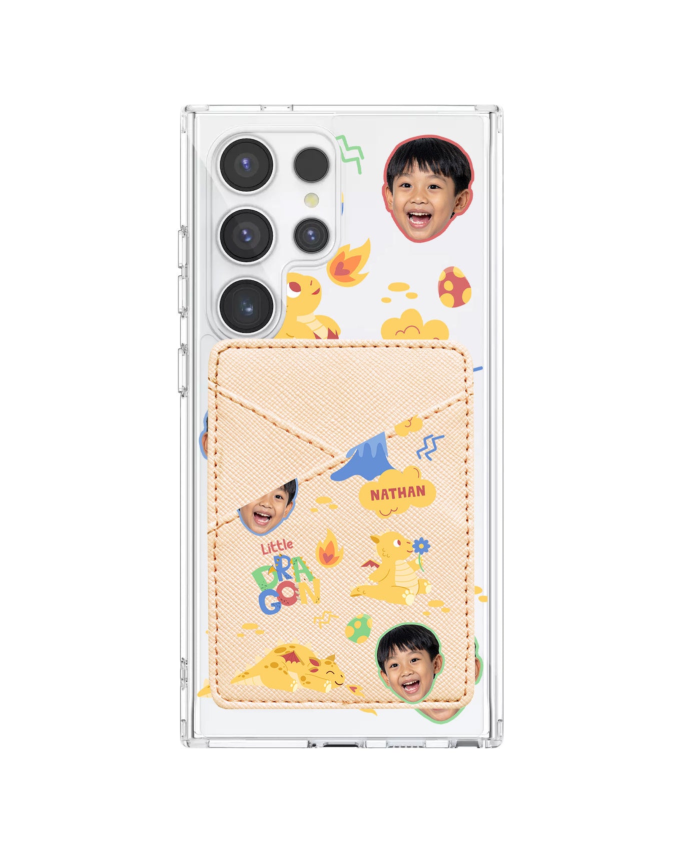 Android Phone Wallet Case - Face Grid Little Dragon
