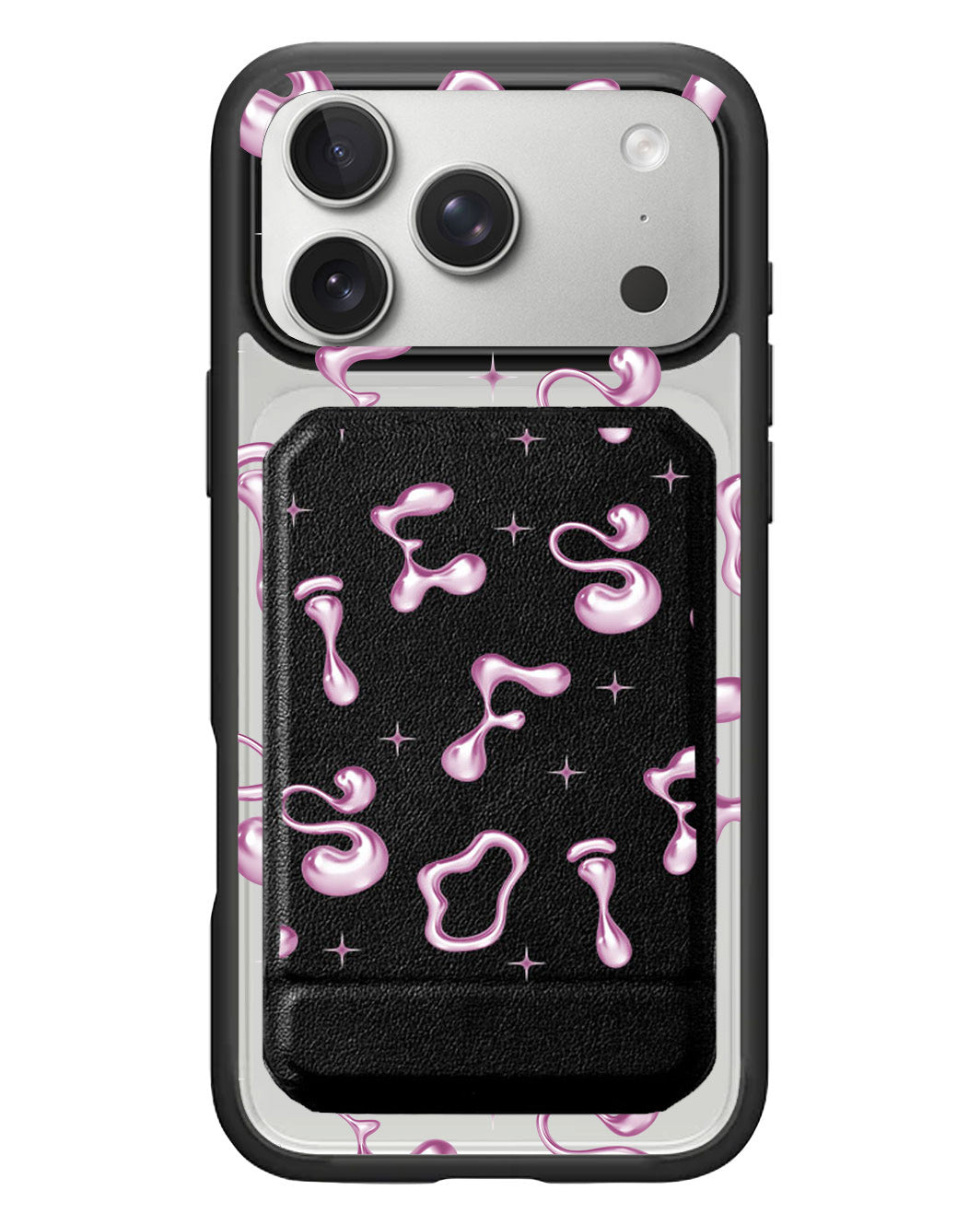 iPhone Magnetic Multifold Wallet - Pink Chrome Monogram