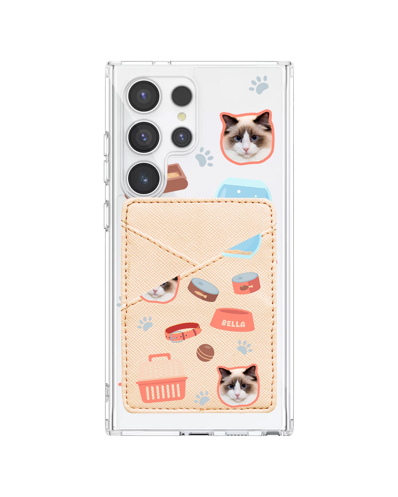 Android Phone Wallet Case - Pet Grid Kitty Cozy Corner