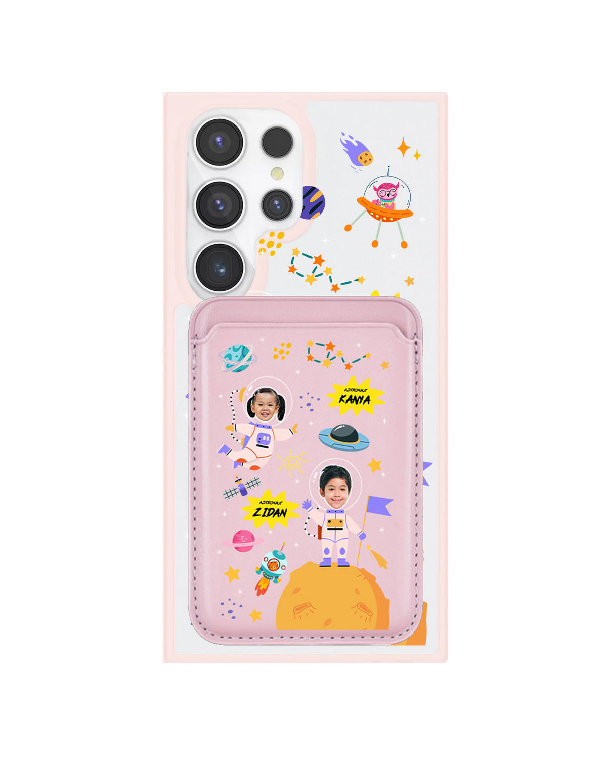 Android Magnetic Wallet Case - Face Grid Dream Astronaut