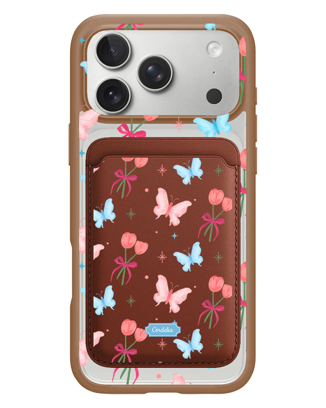 iPhone Magnetic Wallet Case - Coquette Butterfly