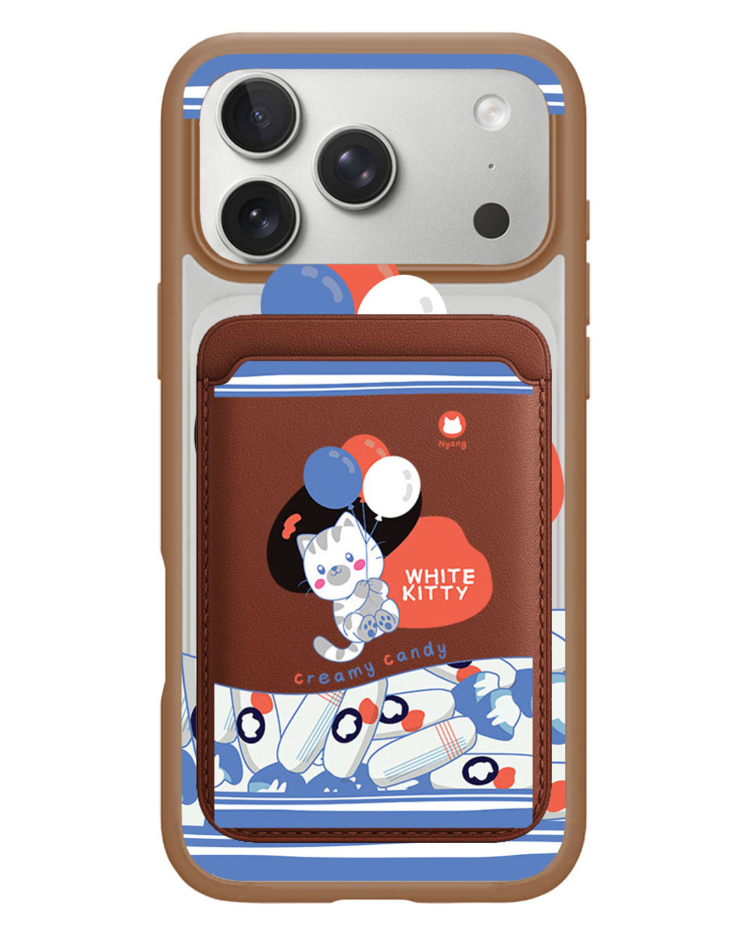 iPhone Magnetic Wallet Case - White Kitty