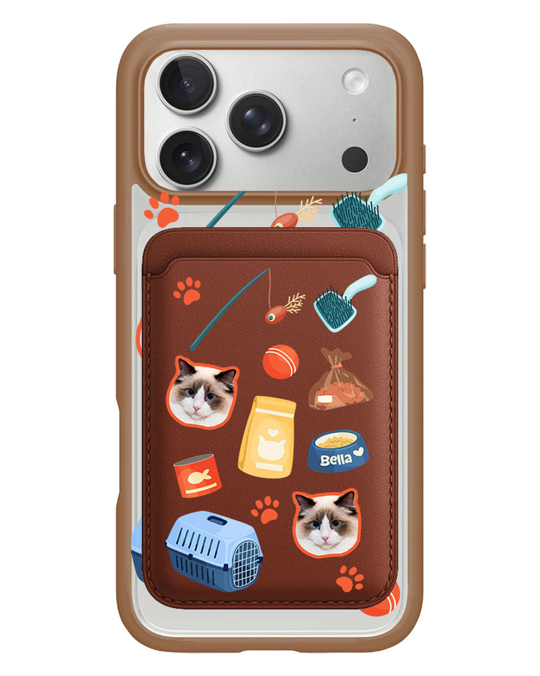 iPhone Magnetic Wallet Case - Pet Grid Kitty Adventures