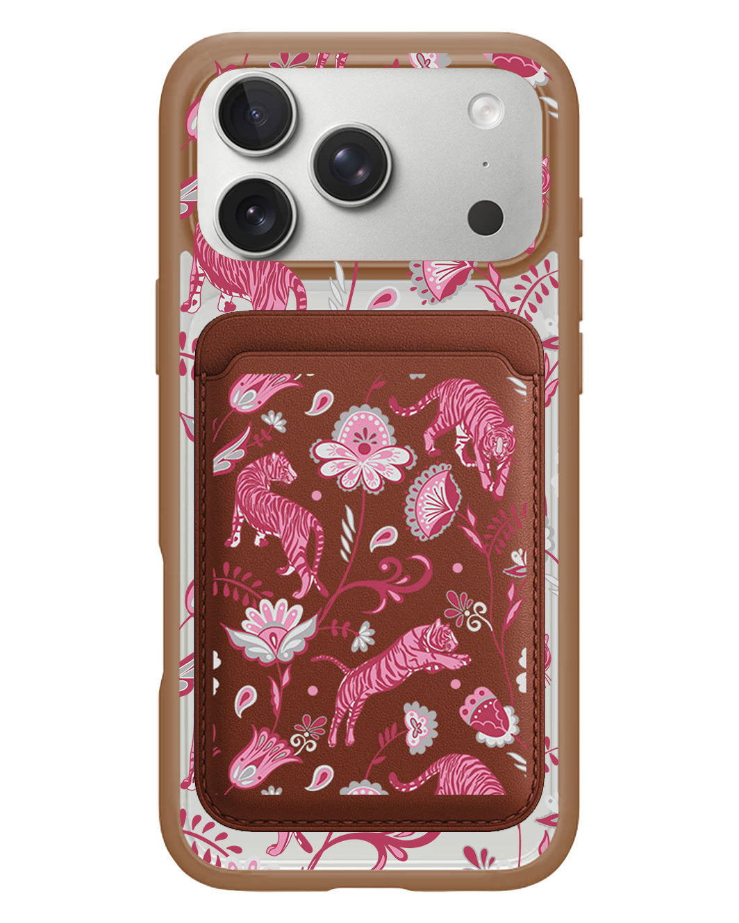 iPhone Magnetic Wallet Case - Tiger & Floral 7.0