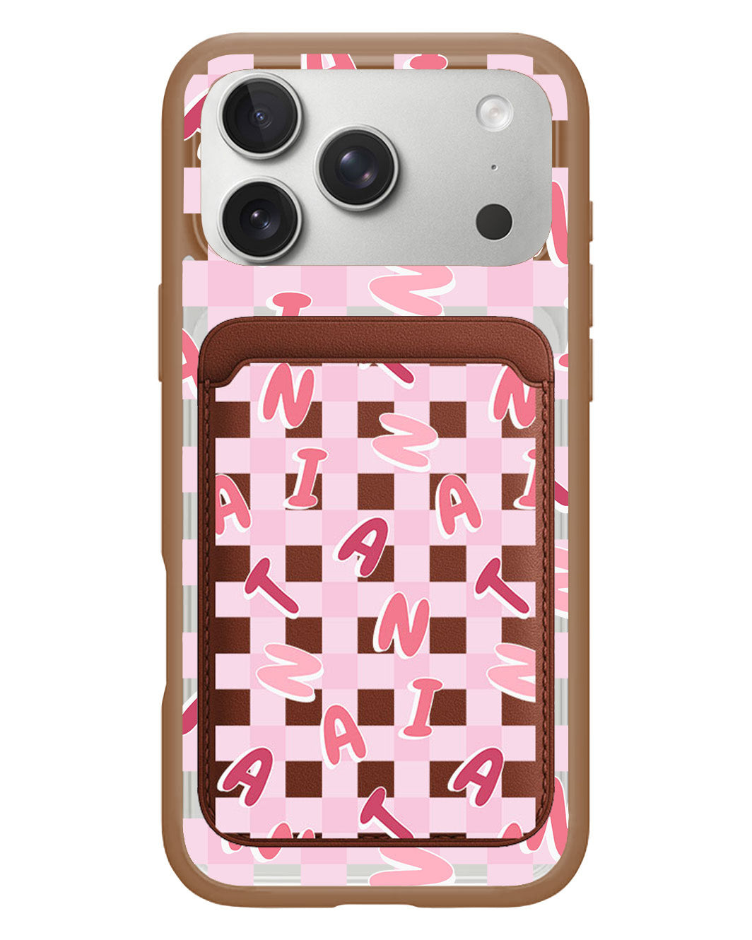 iPhone Magnetic Wallet Case - Checkered Monogram 1.0