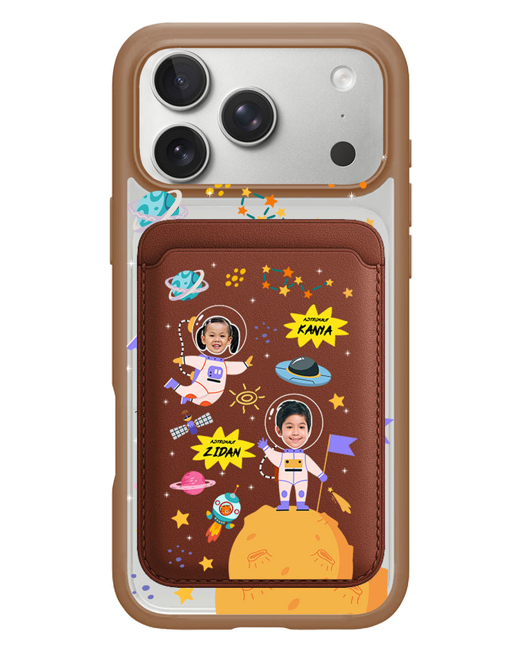 iPhone Magnetic Wallet Case - Face Grid Dream Astronaut