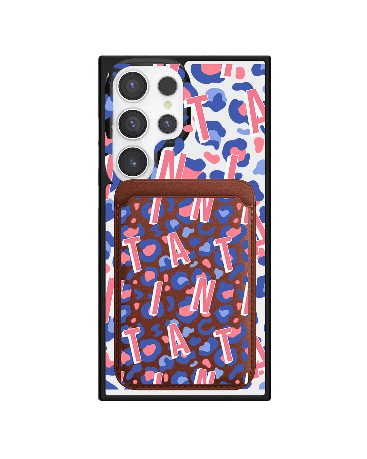 Android Magnetic Wallet Case - Leopard Monogram 1.0