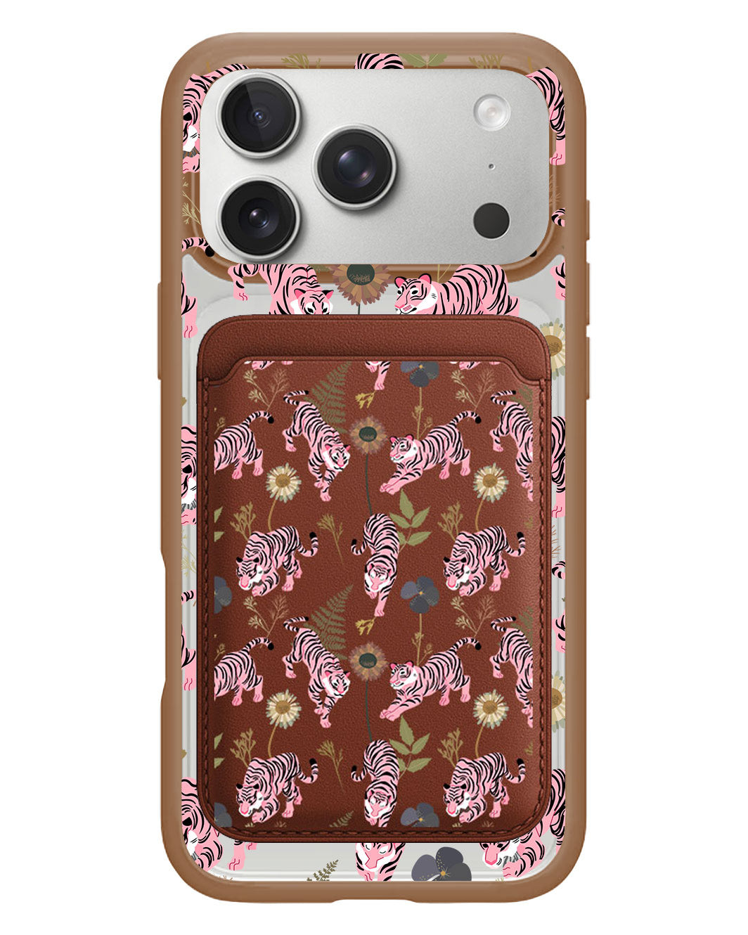 iPhone Magnetic Wallet Case - Tigre Rosa
