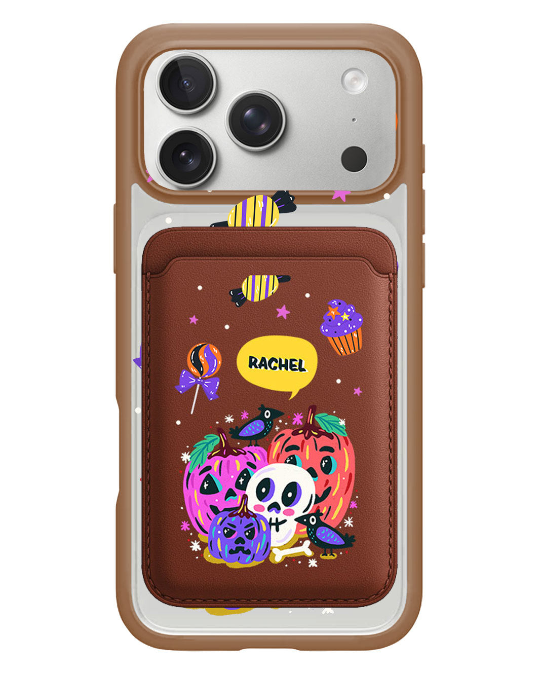 iPhone Magnetic Wallet Case - Pumpkins Monster
