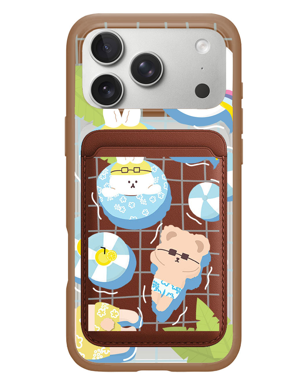 iPhone Magnetic Wallet Case - Pool Party Blue