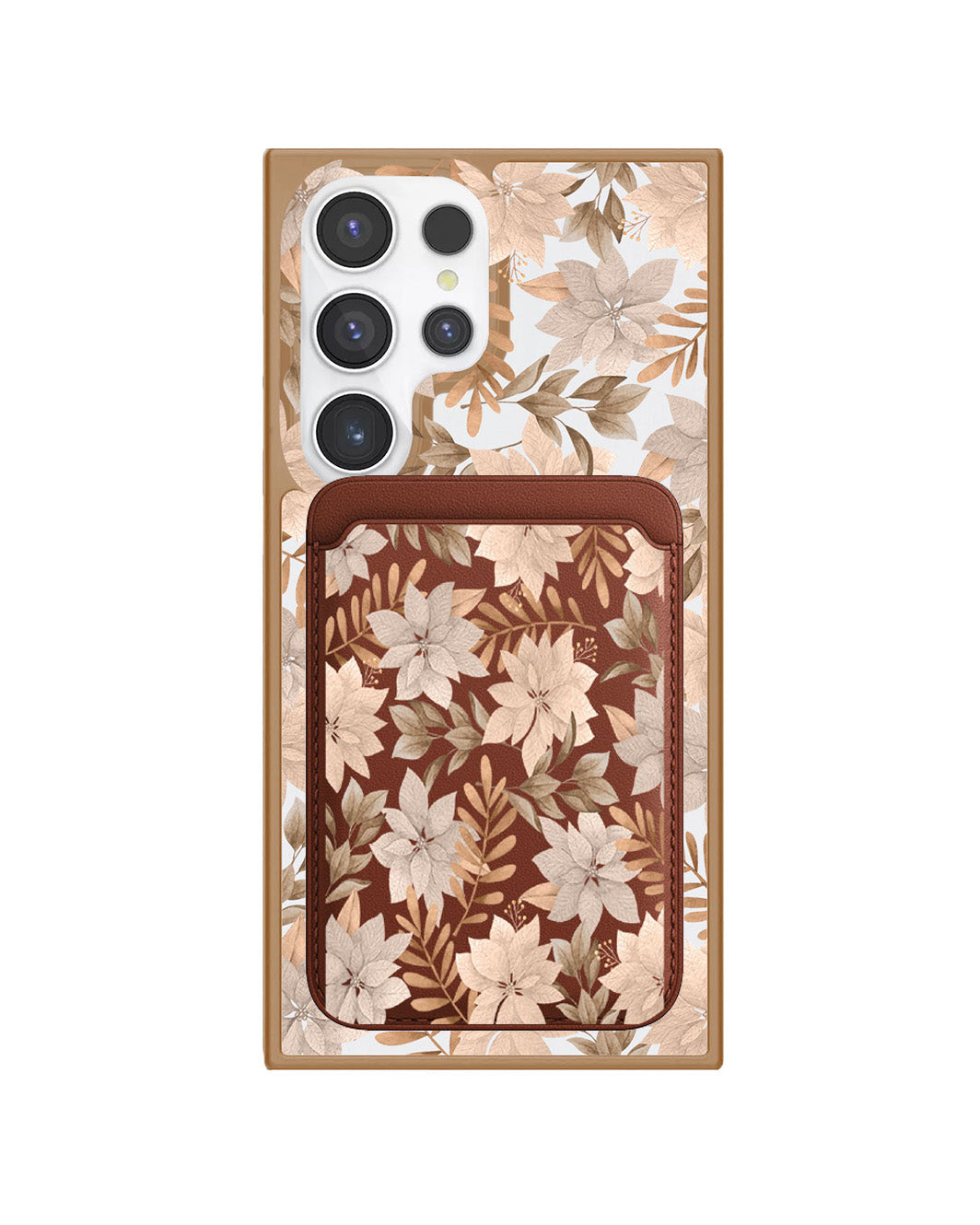 Android Magnetic Wallet Case - Rustic Lily