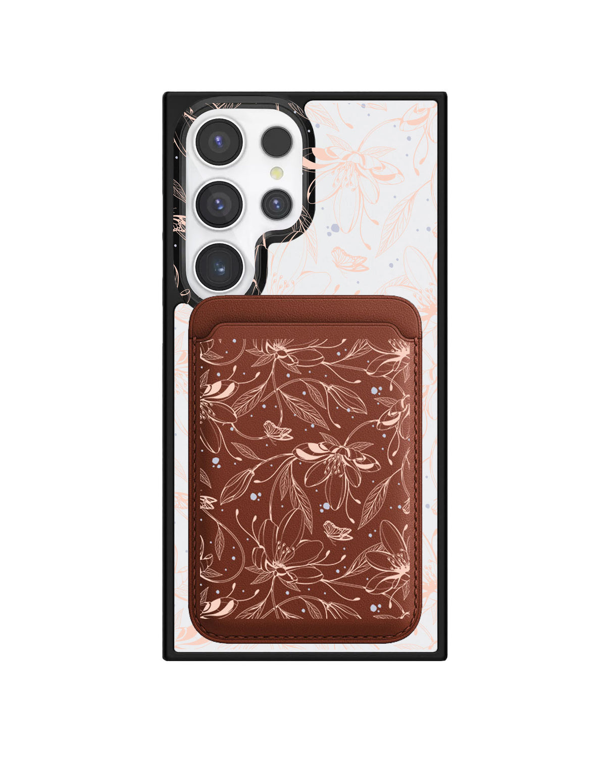 Android Magnetic Wallet Case - Sketchy Flower & Butterfly 1.0